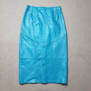 Fitted Turquoise Pencil Skirt - Leather-look Women’s Skirt
